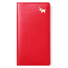 Minibus 2026 動物園串珠口袋手帳本 狗狗, 紅色, 1個