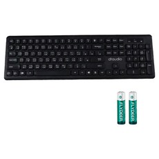 DTAudio 無線靜音鍵盤 附4號電池2個, 黑色, DTA-WK300, 火山口