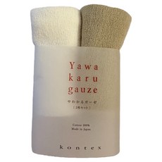 kontex YAWAKARU GAUZE系列 輕薄快乾紗布家事巾2件組 日本製 白色 + 棕色, 1組