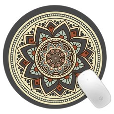 캐시리치 보헤미안 아트 원형 미끄럼방지 부드러운 터치감 마우스패드 200 x 200 x 3 mm, G-2057, 1개