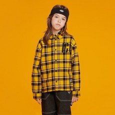 아이스비스킷 빈티지 레터링 체크 면 셔츠 IB23SH532