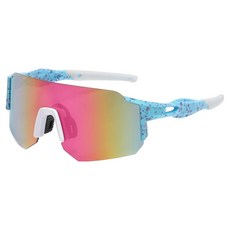 골든레빗 자전거 러닝 낚시 골프 미러변색 렌즈 스포츠 방풍 선글라스, GR06블루핑크, 1개