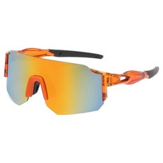 Golden Rabbit 自行車 跑步 釣魚 高爾夫 鏡面變色鏡片 運動防風太陽眼鏡, GR03透明橘, 1個