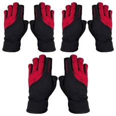 HIGH MOUNT Jeko 智慧觸控七分防寒半指手套 雙手穿戴套組, 紅色, 3套