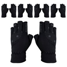 HIGH MOUNT ZECO 智慧觸控七分防寒半指手套 雙手配戴組, 黑色, 5套