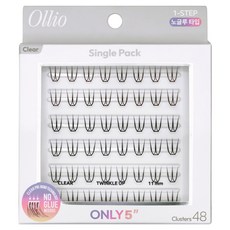 Ollio 免膠假睫毛單入組 PLUS 透明短版 10mm, 1個, 黑色 無香