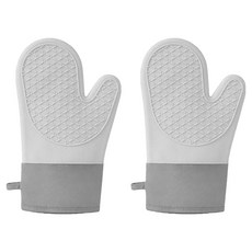 Solb Living 雙重保護加厚矽膠商用烘焙用烤箱手套, 灰色, 2個
