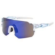 Golden Rabbit 自行車 跑步 釣魚 高爾夫 鏡面變色鏡片 運動防風太陽眼鏡, GR02透明藍, 1個