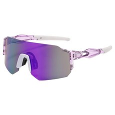 골든레빗 자전거 러닝 낚시 골프 미러변색 렌즈 스포츠 방풍 선글라스, GR09투명퍼플, 1개