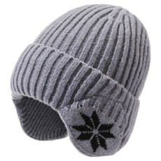 Parajuni 冬季自行車護耳運動針織毛帽 HJ0839, 淺灰色, 1個