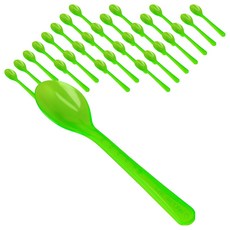 Swan 一次性野戰軍人用餐湯匙 綠色, 1個, 100入