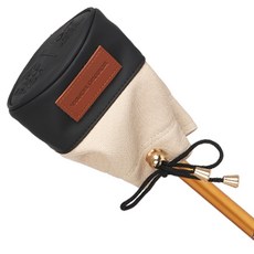 BUKURO HONMA 皮革拼貼亮點抽繩公園高爾夫球頭套 B5FUAC01, 白色 + 米色, 1個