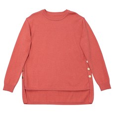 COMPAGNA 女款側邊鈕扣亮點寬鬆版型圓領針織衫 CADW9-WSL010