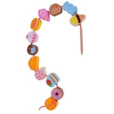 Classic WORLD 客來喜 幼兒木製串珠 甜點款, 甜點款 多色, 1組
