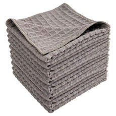 Sol Living 格紋吸水超細纖維抹布 灰色, 10個