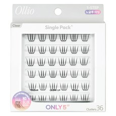 Ollio 免膠假睫毛 單入包 Plus 透明 Wide 8mm, 1個, 黑色/無香