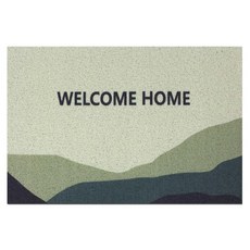 寢室安居 可剪裁刮泥防滑絲圈地墊 WELCOME, 1個, 綠色