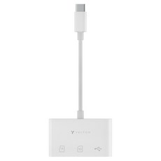 요이치 USB C 3IN1 OTG 카드리더기, 화이트, 1개, YG-CRLCL200