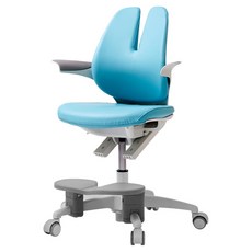 듀오백 래빗 RA-070LHSF 어린이 발받침+스탑캐스터 의자 방문설치, 마린 블루