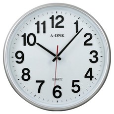 A-ONE 金吉星 時尚靜音大數字掛鐘 TG-0236, 銀色