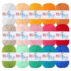 니뜨 밀크팝 인형 소품 뜨개실 15종, A 아트레인보우, 1개