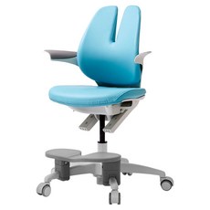 듀오백 래빗 RA-070LSF 어린이 발받침+스탑캐스터 의자 방문설치, 마린 블루