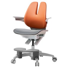 듀오백 초등학생 어린이 발받침 + 스탑캐스터 메쉬 의자 래빗 RA-070MSF 방문설치, 카라멜 브라운