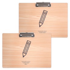 POPO FANCY 簡約木質橫式文件板, 鉛筆, 2個