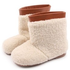 LULUCHE 兒童奶油茶色毛絨靴 DW110