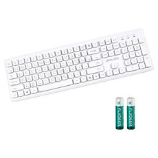 DTAudio 無線靜音鍵盤 附4號電池 2個, 製造商軸, DTA-WK300, 白色