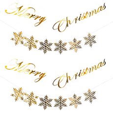 파티공구 크리스마스 설정가랜드 세트, 골드, 2세트