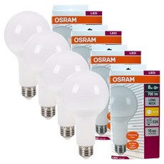 OSRAM 歐司朗 LED球泡燈 8W, 燈泡色, 4個