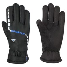 Wellmama 滑雪手套, 黑色 + 藍色三角形, 1個