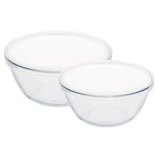 bella cuisine OvenGlass 耐熱玻璃攪拌碗2件組, 1套, 1.5L + 2.5L
