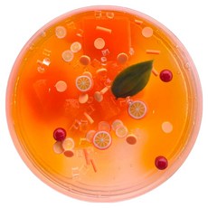 Emily slime 我的橘子透明史萊姆, 1個, 100g, 透明 + 橘子