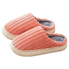 柔軟冬季燈芯絨防滑情侶拖鞋, 粉紅色, 1個