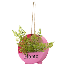 KODACHIEF 조화 인테리어 베란다 북유럽풍 벽걸이 꽃 바구니 행거 세트 20cm, 12레드플라워바구니 + 고사리, 1개