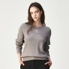 Olivia Lauren 女款蕾絲領浣熊毛套頭衫 VOBBL5WA311