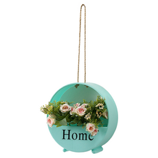 KODACHIEF 조화 인테리어 베란다 북유럽풍 벽걸이 꽃 바구니 행거 세트 20cm, 20그린플라워바구니 + 샴페인석류장미, 1개