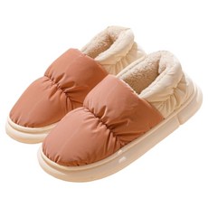 XTER 男女通用冬季羽絨拖鞋 防水保暖室內外兩用居家拖鞋, 粉紅色, 1個
