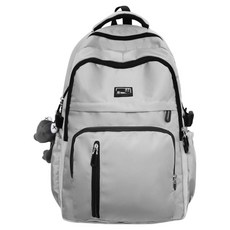 Chichills 泰爾曼簡約大容量尼龍學生後揹包 11927, 淺灰色