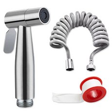 PDS Living 強力沖洗浴室 304不鏽鋼清潔噴槍頭 + 3m軟管 + 鐵氟龍膠帶組合, 混合色, 1套