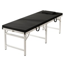 極美家居 折疊按摩床/按摩床/折疊美容床/美容床/醫療床/推拿床 升級六腿 185 x 70 x 60cm, 黑色