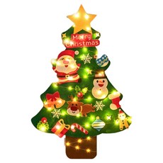 前途光明 聖誕節不織布壁掛聖誕樹 + 燈飾組, A