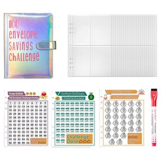 TODAY LIVING 現金儲蓄挑戰 A5 6孔活頁手帳 CD_OST_AL07, 1個, 01 銀色(CD_OST_AL077S)