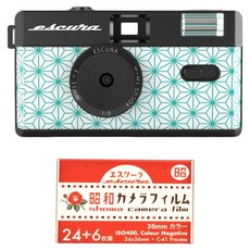 日本 escura 可重複使用 Snap 35 半格底片相機 + 135-30 底片套組, Flower(相機), Showa(底片), 1套