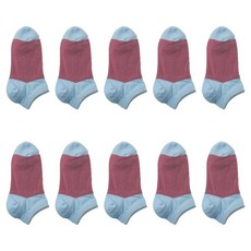 大尺碼運動休閒無氣墊襪 10雙組, 天空藍, 1套