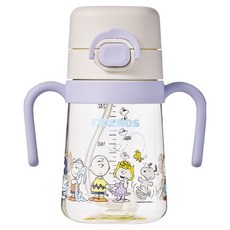 락앤락 피너츠 유아용 스누피 리틀럽 원터치 PPSU 양손 빨대컵, 아이보리, 1개, 310ml