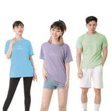 MI MI LEO 高透氣吸排T恤3件組 台灣製 B8, 淡紫色 + 水藍色 + 牛油果綠