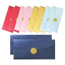 2Youngdesign 奢華珠光感禮金信封 5款 x 2入 + Love you 貼紙組, 混合顏色, 1套